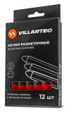 Мел разметочный красный 120mm x 12mm (12 шт) VILLARTEC