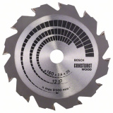 Диск пильный для циркулярок 160х20(16)мм 12Т Construct Wood (строительная древесина), BOSCH