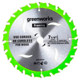 Диск пильный по дереву для циркулярной пилы Greenworks 184x20 мм, 40T