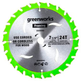 Диск пильный по дереву для циркулярной пилы Greenworks 184x20 мм, 24T