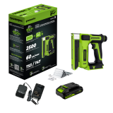 Степлер аккумуляторный Greenworks G24CS10 (24В, с 1хАКБ 2Ah и ЗУ)