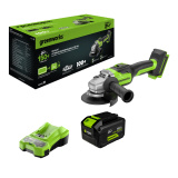 Угловая шлифмашина аккумуляторная Greenworks GD24AG (24В, c 1хАКБ 8 А-ч и ЗУ)