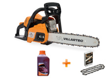 Бензопила Villartec SB 1961 (шина, цепь 35см-2шт., масло 0,5л PRO 2T, защитный кожух)