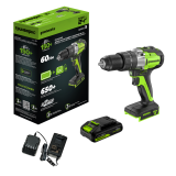 Дрель-шуруповерт ударная аккумуляторная Greenworks GD24DD60 (24В, 1хАКБ 2Ач и ЗУ)