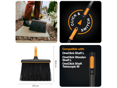 Щетка для уборки 271 мм длинная щетина без черенка FISKARS OneClick