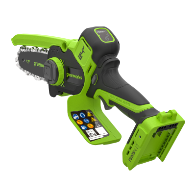 Цепная мини пила аккумуляторная Greenworks CS2410A (24В, без АКБ и ЗУ) 10см с авто/смазкой цепи