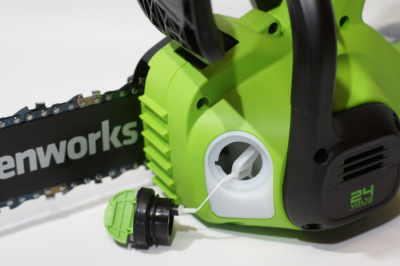 Цепная пила аккумуляторная Greenworks G24CS25 (24В, 1хАКБ 8Ач и ЗУ) 25см