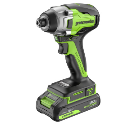 Винтоверт ударный аккумуляторный Greenworks GD24ID3 (24В, 1x2Ач и ЗУ)