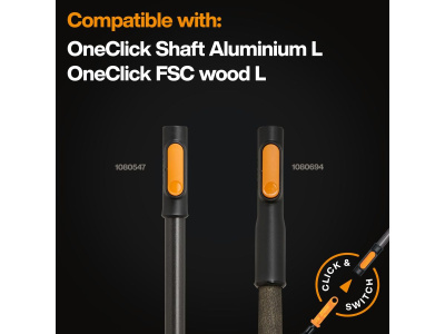Грабли веерные для листьев FISKARS OneClick металлические без черенка