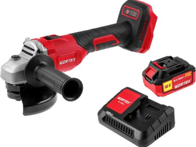 Углошлшлифмашина аккумуляторная WORTEX LX CAG 1812-1 E в чем., 18 В, 125 мм, 8000 об/м (рег. об.)