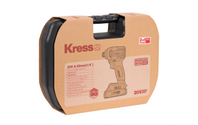 Аккумуляторный винтоверт бесщеточный KRESS KU280.3, 20В, 190Нм, 2Ач х 2, ЗУ 2А, кейс