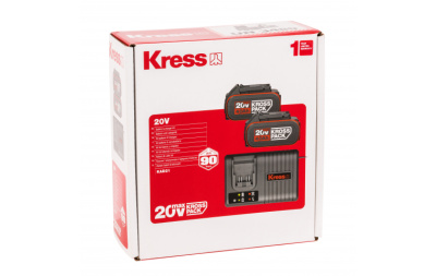 Комплект аккумуляторы + зарядное Kress KAD21 (20В, 4Ач х 2шт, ЗУ 6А)