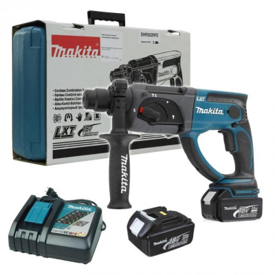Перфоратор SDS-plus DHR202RFE аккумуляторный 18V/2*3.0 А/h, MAKITA