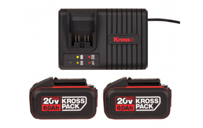 Комплект аккумуляторы + зарядное Kress KAD22 (20В, 6Ач х 2шт, ЗУ 6А)