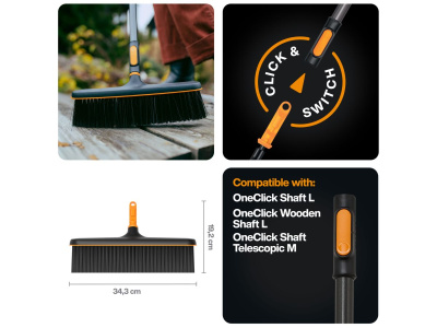 Щетка для уборки 343 мм без черенка FISKARS OneClick