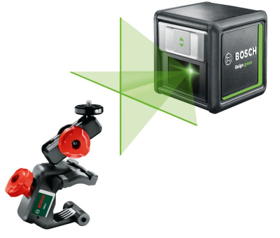 Лазерный линейный нивелир Quigo green + держатель MM2, BOSCH