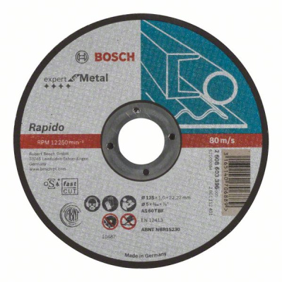 Отрезной круг 125-22,23мм 1мм  Expert for Metal Rapido (металл), BOSCH