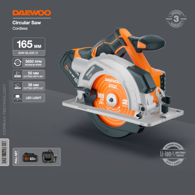 Пила циркулярная аккумуляторная DAEWOO DAS1621Li SET
