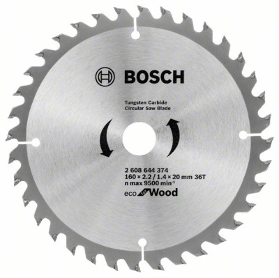 Диск пильный для циркулярок 160x20/16мм 36Т ECO for Wood (древесина), BOSCH