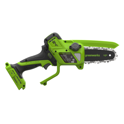 Цепная мини пила аккумуляторная Greenworks CS2410A (24В, без АКБ и ЗУ) 10см с авто/смазкой цепи