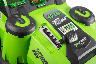 Газонокосилка аккумуляторная Greenworks G40LM49DBK4 TwinForce (40В, 1хАКБ 4Ач и ЗУ) 49см