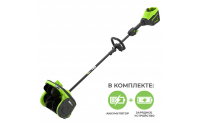 Снегоуборщик аккумуляторный Greenworks GD60SS2K4 (60В, с АКБ 4 А-ч и ЗУ) 30см