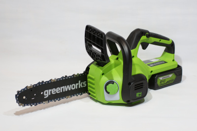 Цепная пила аккумуляторная Greenworks G24CS25K4 (24В, 1хАКБ 4Ач и ЗУ) 25см