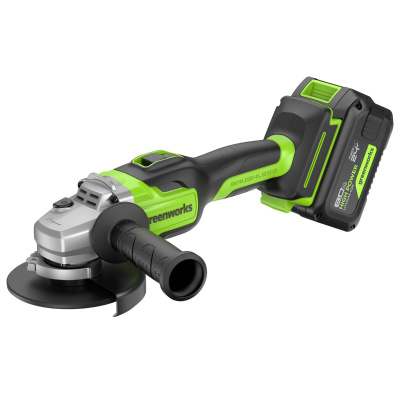 Угловая шлифмашина аккумуляторная Greenworks GD24AG (24В, c 1хАКБ 8 А-ч и ЗУ)