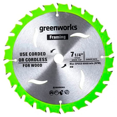 Диск пильный по дереву для циркулярной пилы Greenworks 184x20 мм, 40T