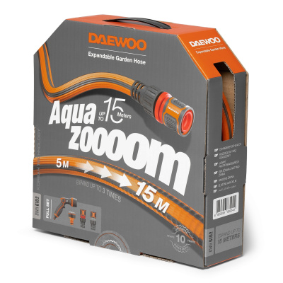 Шланг растягивающийся Aquazoom 5-15м с набором для полива DAEWOO