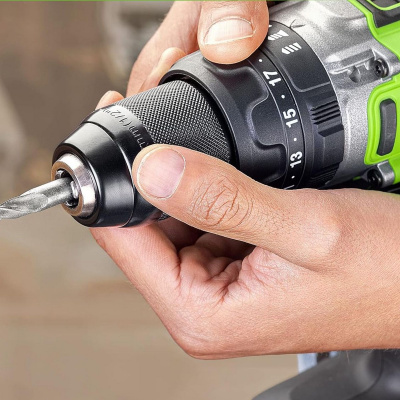 Дрель-шуруповерт ударная аккумуляторная Greenworks GD24DD140 (24В, 2хАКБ 4Ач и ЗУ)