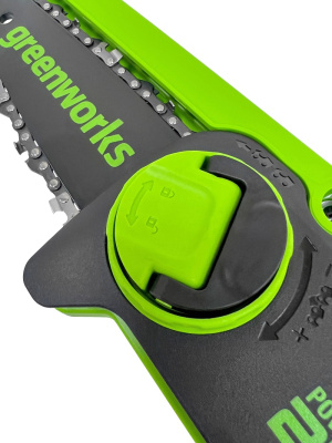 Цепная мини пила аккумуляторная Greenworks GD24CSMNX (24В, 1*АКБ 4Ач  и ЗУ) 15см
