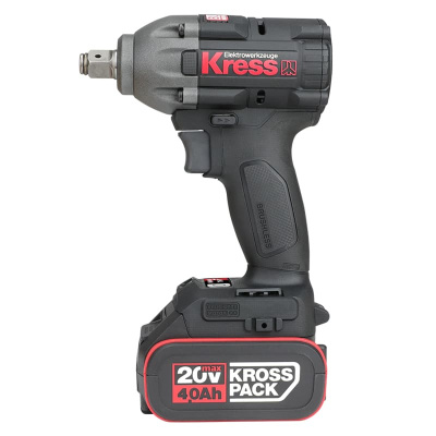 Аккумуляторный гайковерт бесщеточный KRESS KU270.1, 20В, 300Нм, 4Ач х 2, ЗУ 6А, кейс