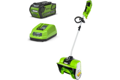 Снегоуборщик аккумуляторный Greenworks GD40SS (40В, с 1хАКБ 5 А-ч и ЗУ) 30см