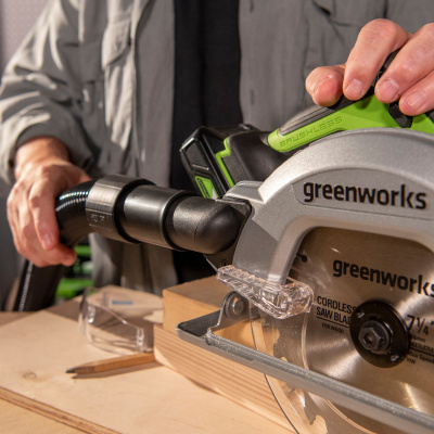 Циркулярная пила аккумуляторная Greenworks GD24CS (24В, с 1хАКБ 5Ah и ЗУ)