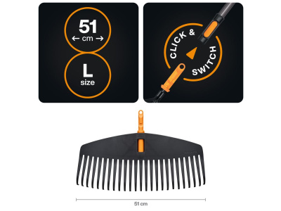 Грабли веерные для листьев FISKARS OneClick L без черенка