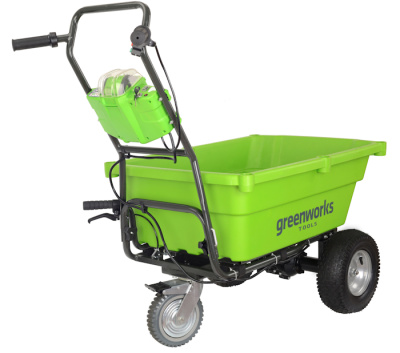 Садовая тележка самоходная Greenworks G40GCK4 (40В с 1хАКБ 4 А-ч и ЗУ) 106 л