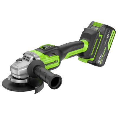 Угловая шлифмашина аккумуляторная Greenworks GD24AG (24В, c 1хАКБ 5 А-ч и ЗУ)