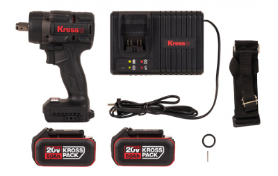 Аккумуляторный гайковерт бесщеточный KRESS KH276, 20В, 700Нм, 5Ач х 2, ЗУ 6А, кейс