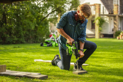 Перфоратор аккумуляторный Greenworks GD24SDS2K4 (24В, с 1хАКБ 4А-ч и ЗУ) в сумке