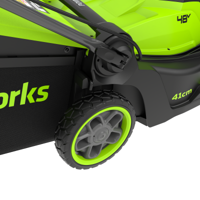 Газонокосилка аккумуляторная Greenworks GD24X2LM411 (2*24В, 2хАКБ 4Ач  и ЗУ) 41см