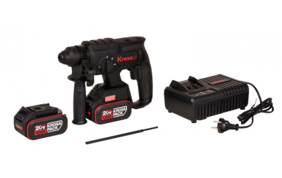 Перфоратор аккумуляторный Kress KU390.4, 2 Дж (20В, 4Ач х 2, ЗУ 6А, кейс)