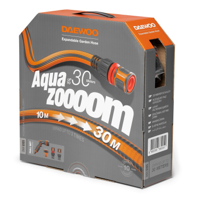 Шланг растягивающийся Aquazoom 10-30м с набором для полива DAEWOO