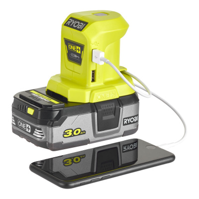 Адаптер с аккумулятора 18В на USB RYOBI R18USB-0 (без батареи) ONE+