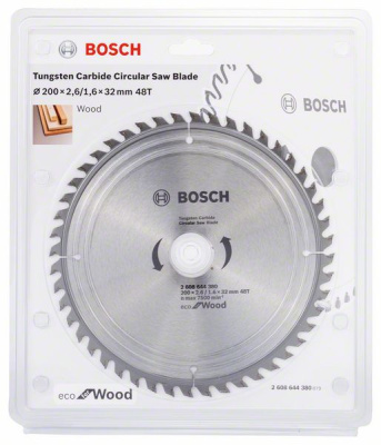 Диск пильный для циркулярок 200х32мм 48Т ECO for wood (древесина), BOSCH