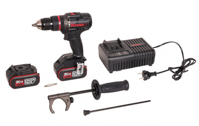 Аккумуляторная ударная дрель-шуруповерт KRESS KUC35, 20В, 150Нм, 4Ач х 2, ЗУ 6А, кейс