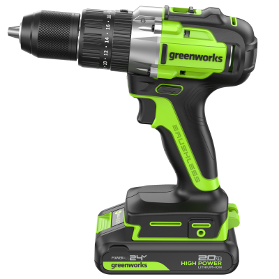 Дрель-шуруповерт ударная аккумуляторная Greenworks GD24DD60 (24В, 1хАКБ 2Ач и ЗУ)