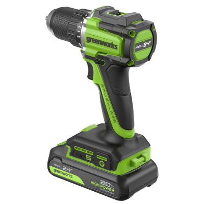 Дрель-шуруповерт аккумуляторная Greenworks DD560 (24В, 2хАКБ 2Ач и ЗУ)