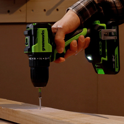 Дрель-шуруповерт аккумуляторная Greenworks DD345 (24В, 1хАКБ 2Ач и ЗУ)