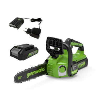 Цепная пила аккумуляторная Greenworks GD24CS30 (24В, 1*2Ач и ЗУ) 30см